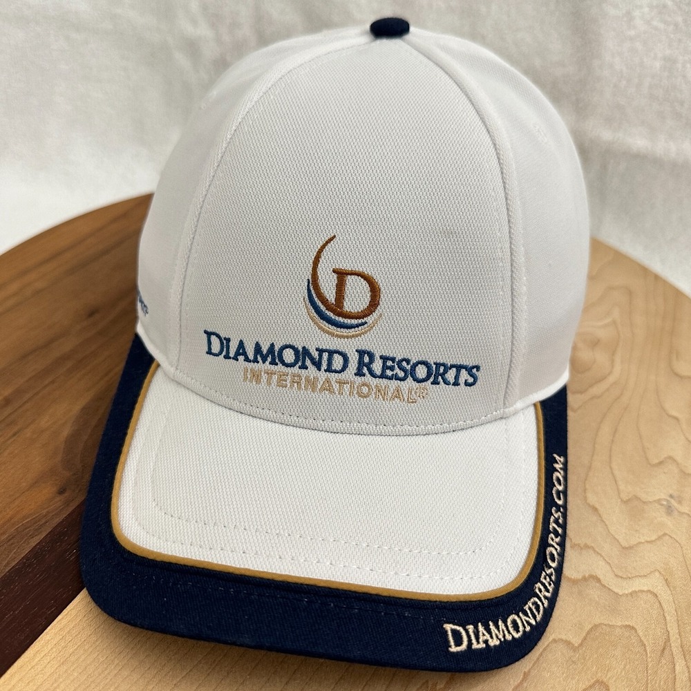 Diamond Resorts International Hat White Black Adjustable Golf Tennis Cap